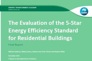 CSIRO Report on evaluation of the 5 star energy efficiency standard in residential buildings