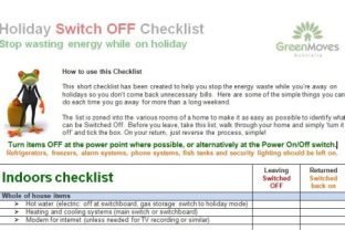 Holiday Switch Off Checklist picture